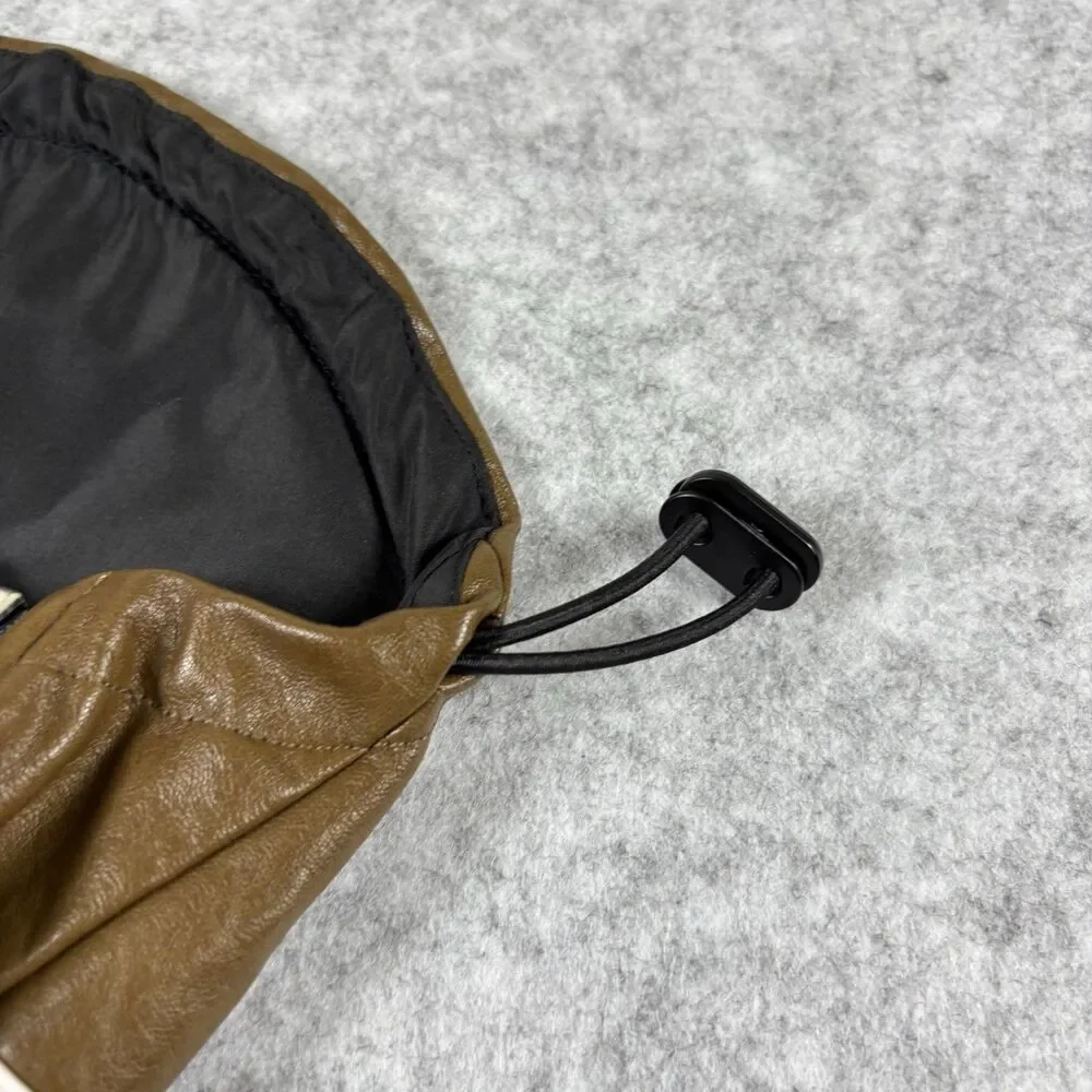 Mookie Pet Black & Brown Faux Leather Zip Up Moto Racing Jacket For Dogs / Cats